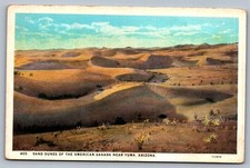 Postcard 1940s Sand Dunes American Sahara Yuma AZ Desert Linen Unused
