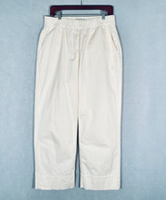 Everlane Pants Womens L Cream Cotton Blend Wide Leg Chambray Resort