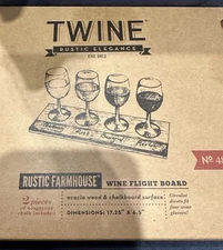 twine brand Wood And Slate Wine Flight Board. New in box.   0208