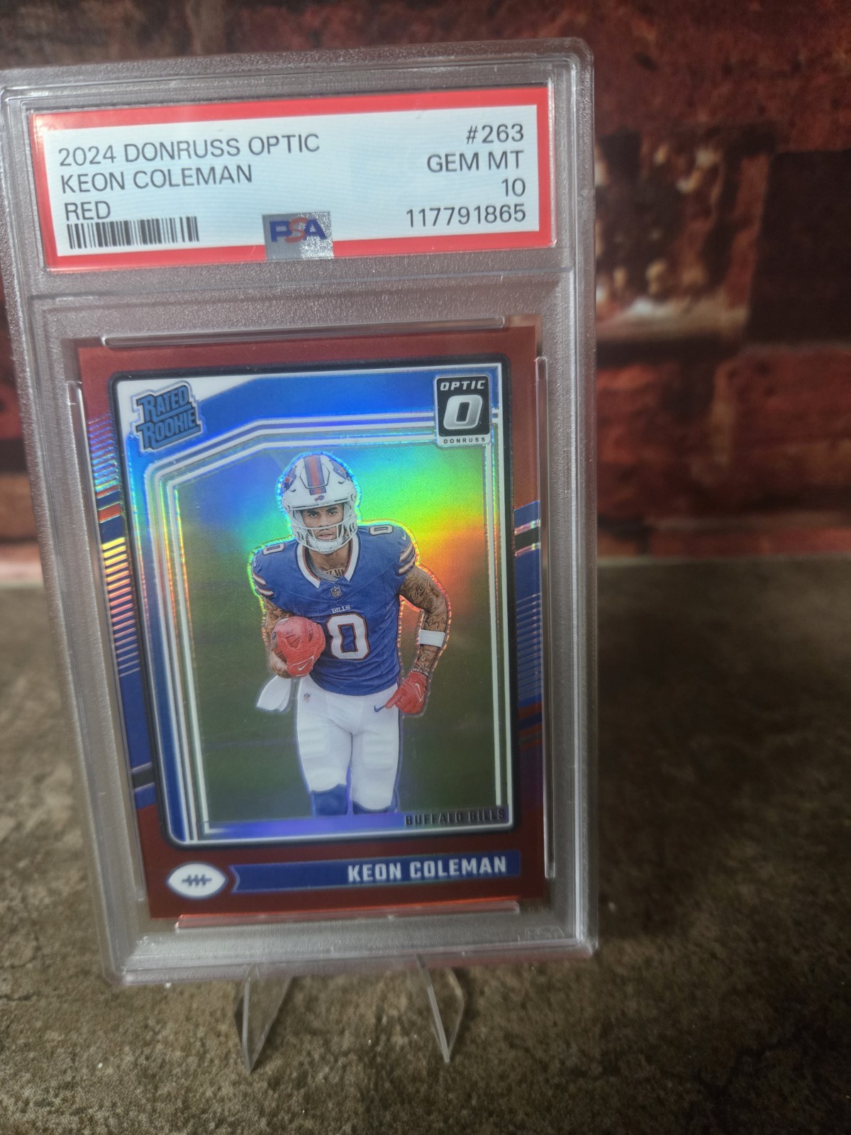 2024 DONRUSS OPTIC KEON COLEMAN RED RATED ROOKIE RC /125 #263 PSA 10 GEM MINT