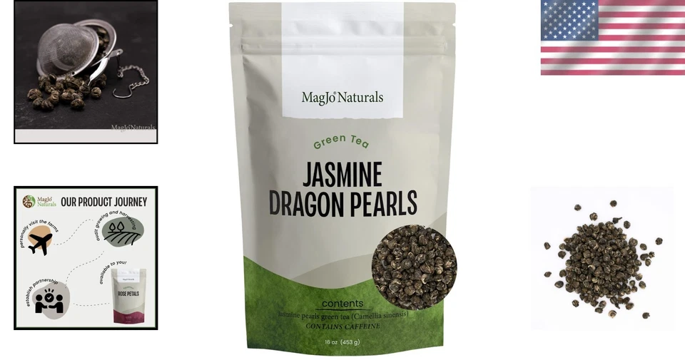 Té verde perlas de dragón jazmín 16 oz Foto 2 de 4