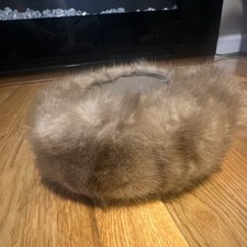 Anrose Vintage Mink Fur Hat Brown with Bow Detail