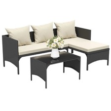 Luxury Garden Corner Sofa Rattan Furniture 4Seater Patio Outdoor Lounge Settee