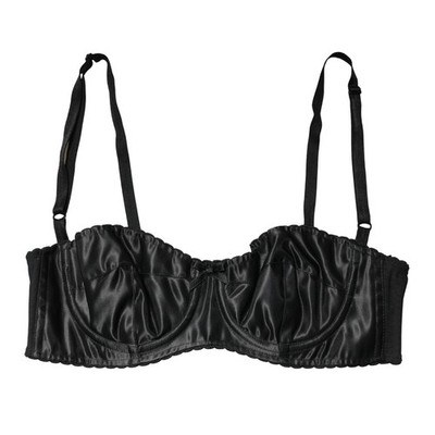 DOLCE & GABBANA Underwear Black Semi-Pad Underwire Balconette Bra IT3 / M 320usd