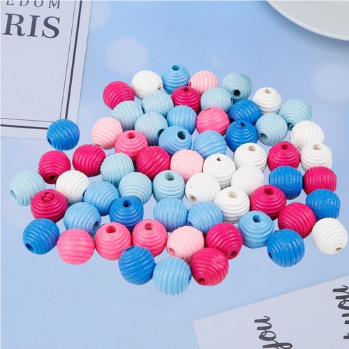 4 Bolsillos / Total 200 Piezas Cuentas de Madera Mezcladas Colores Caramelo DIY 14mm Sueltas - Imagen 7 de 11