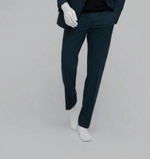 Kenneth Cole Reaction Men's Green Techni-Cole Slim-Fit Stretch Suit Pants Sz 35W