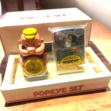 Zippo Popeye Limited Edition Retro Mini Clock Premium set From Japan Used good