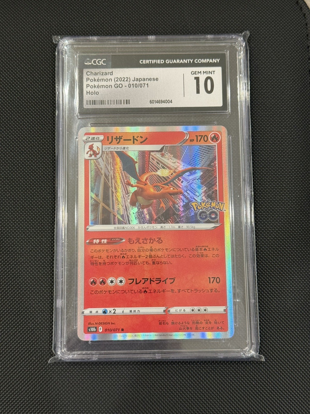 Pokemon Go 2022 Japanese #010 Charizard-Holo CGC GEM MINT 10