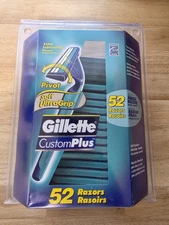 (1) Gillette Custom Plus 52 Disposable Razors With Pivot Head Extra Soft Grip