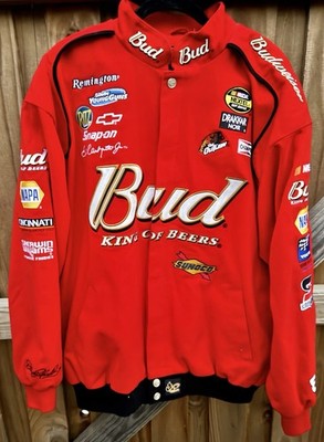 Budweiser Chase Authentics レーシングジャケット M VTG Chase Authentics Budweiser Jacket Mens Large NASCAR Racing