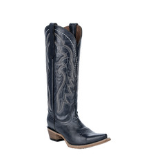 Circle G by Corral Ladies Dark Blue Embroidery Snip Toe Western Boots L6182
