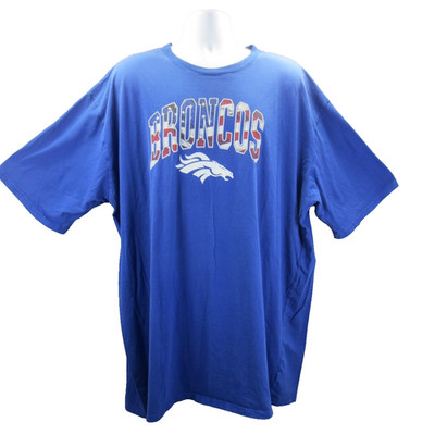 Fanatics Mens 4XLT Denver Broncos Patriotic Banner Wave T-Shirt Red White Blue