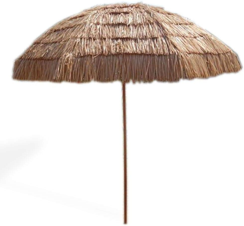 8' Hawaiian Tiki Umbrella, Pool Patio Beach Umbrella, Thatched Tiki