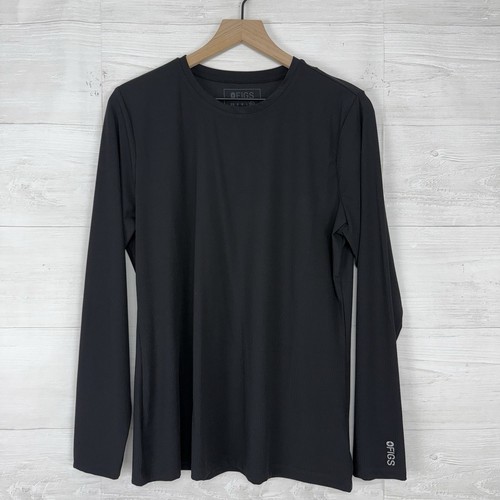 FIGS Ribbed Underscrub Long Sleeve Shirt Women’s Size XL Black PO5877