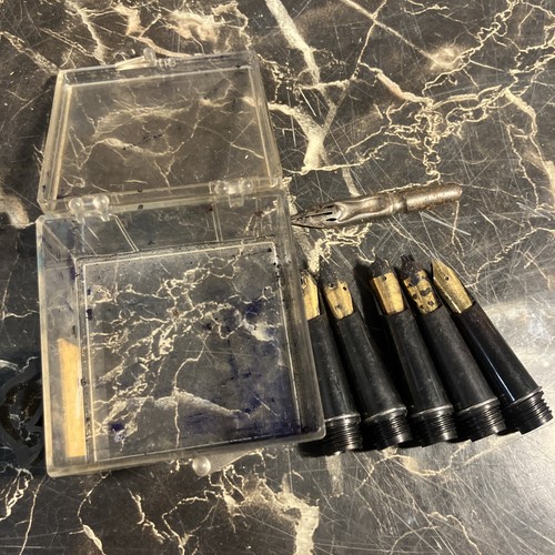 Vtg Set Osmiroid Fountain Pen Nib Tip B2 ITALIC MED STRAIGHT Lot Of 6 B17