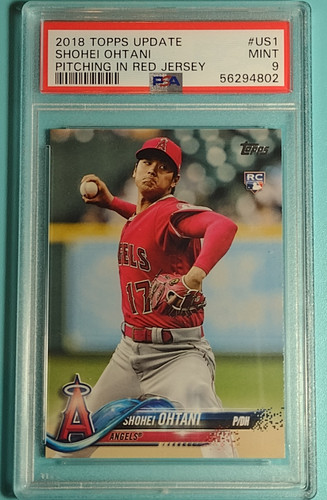 2018 Topps Update Shohei Ohtani ROOKIE RC #US1 Red Jersey Pitching PSA 9