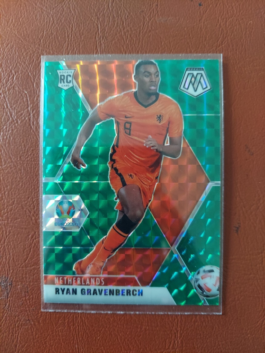 Ryan Gravenberch 2021 Mosaic UEFA Euro 2020 Green Mosaic Prizm SP RC 