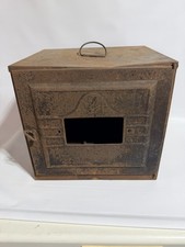 Antique Wood Oven Stove Top Metal Bread Box Pie Warmer