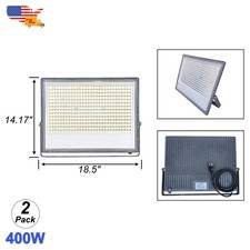 2 Pack 400W Security Floodlights 48000Lm Garden Yard Exterior Security Light