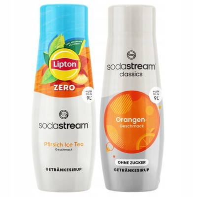 2x Lipton Ice Tea Peach Zero Zuckerfreier SodaStream Sirup + Orange Zero