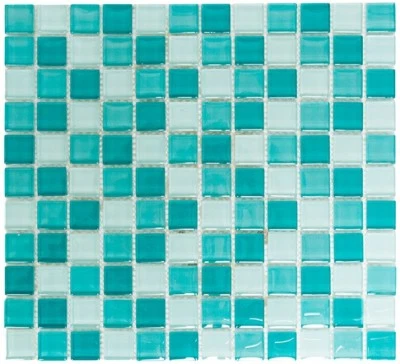 Mosaïque carreau translucide verre vert cuisine toilette 72-0602_f | 10 plaques - Photo 1/3
