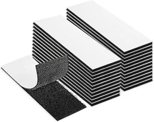 24 Sets Heavy Duty Hook & Loop Adhesive Strips: Sticky Back Fastener 1x4” Black