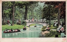 Belle Isle Park Canal Detroit Michigan Summer Time Early 1900s Vtg Postcard G21