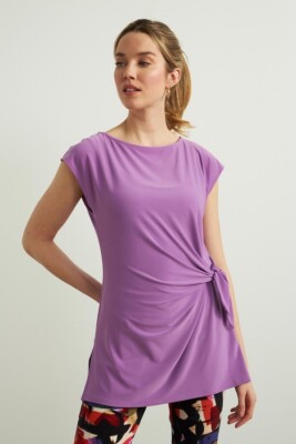 G Joseph Ribkoff 212184 Size UK10 Purple Draped Sleeveless Top