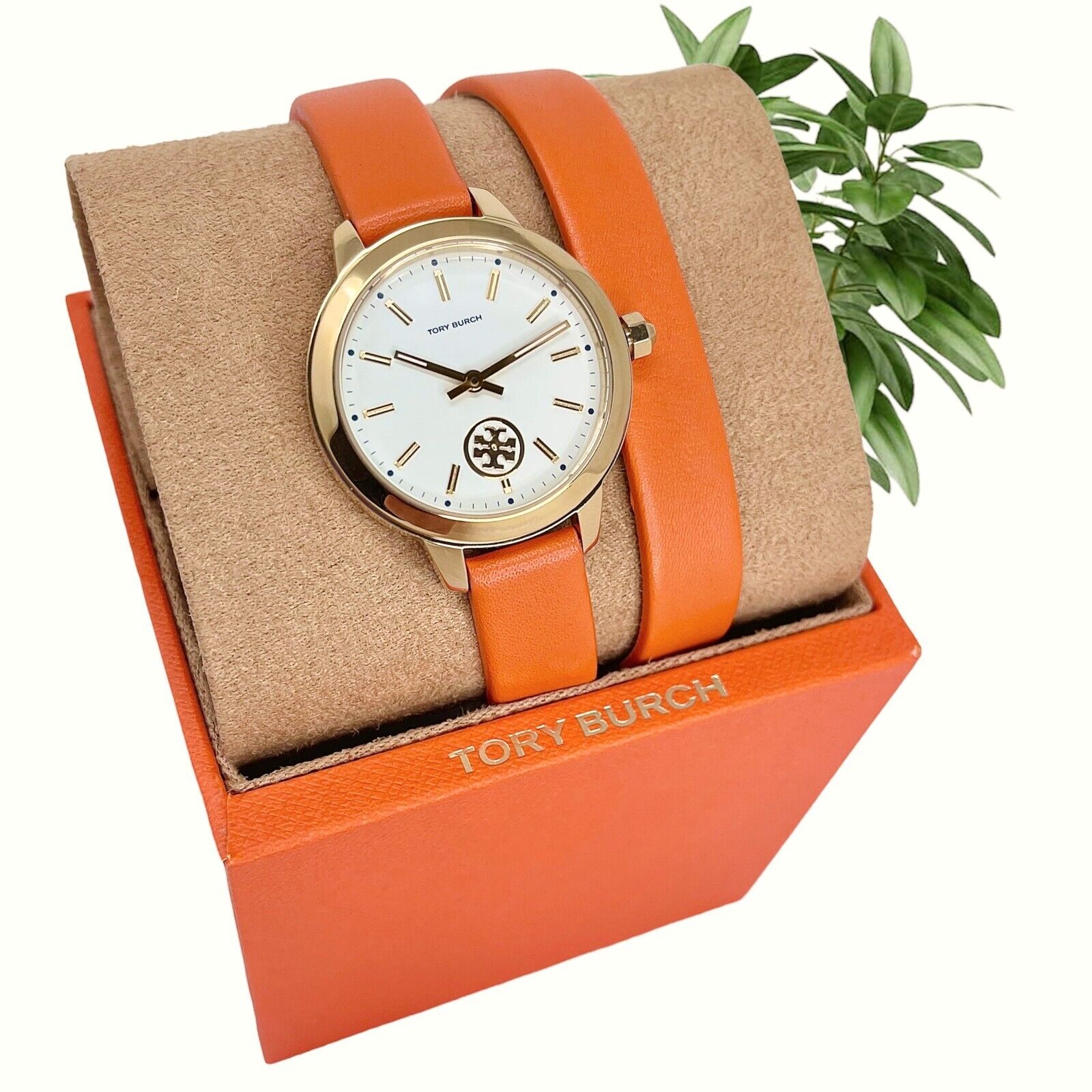 TORY BURCH COLLINS Orange Double Wrap Gold Case Watch TWB1302; 100%  Authentic 796483340633 | eBay