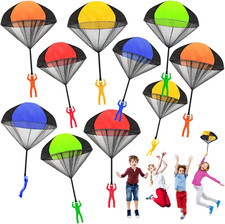 10 Pack Parachute Toys Tangle Free Throwing Outdoor Flying Toss Toys for Kids