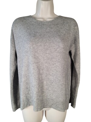 Halogen Women's Size XS Wool Cashmere Sweater Gray Full Back Zip