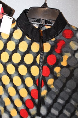NEW Jamie Sadock Golf Short Sleeve Gray and Yellow Polka Dot Athletic Top SMALL - Picture 2 of 7