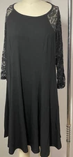 Torrid Black Raglan Jersey Lace Sleeve Skater Dress Size 0