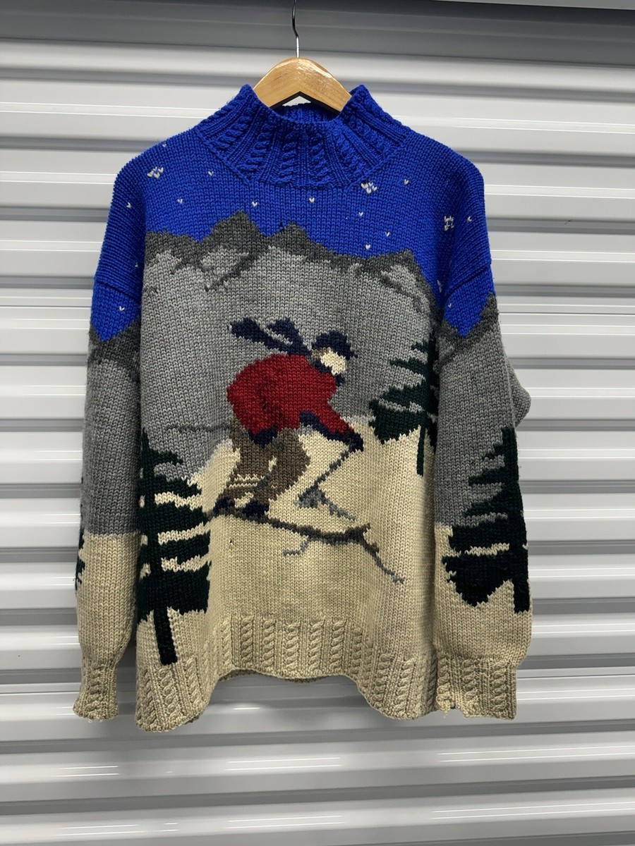 Vintage Polo Ralph Lauren Ski Snow Knit Sweater 90s Large Vintage Polo Ralph Lauren Ski Snow Knit Sweater 90s Large