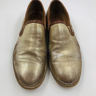 Trask Gold Leather Loafers Trask Ali Gold Leather Slip On Loafers Flats Women main image 3