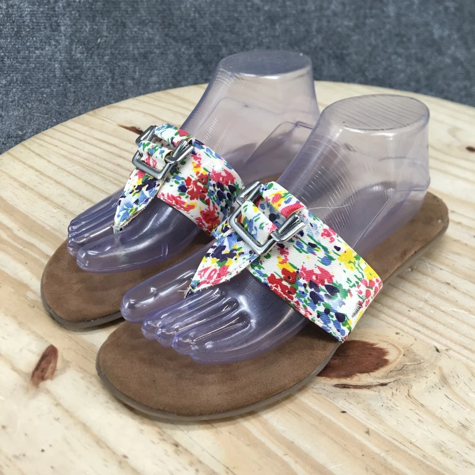Sandalias Aerosoles Mujer 8.5 M Savvy Estampado Floral Sin Cordones Tanga Planas Multicolor Foto 3 de 4
