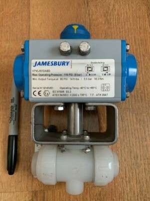 JAMESBURY VPVL051DABD ACTUATOR on a ASAHI V21LVFVNA015 VALVE 1/2'' ON/OFF CONTROL