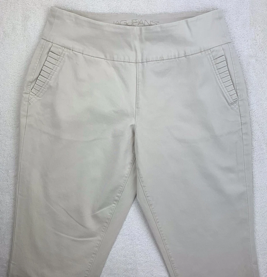 JAG Jeans High Rise Ankle Flare Pants Crop Khaki Pull On Stretchy Curvy Size 6 - Image 3 of 4