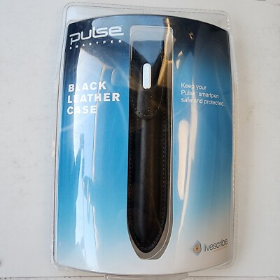 Pulse Smartpen Black Premium Leather Pen Case NEW IN PKG 6'' Long w/ Pocket Clip