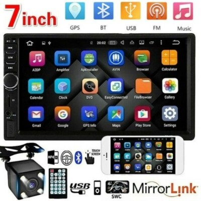 7'' Double 2 DIN Car Stereo Radio MP5 Touch Screen Bluetooth FM USB + Rear Camera