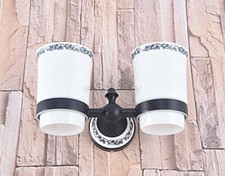 Oil Rubbed Bronze Wall Mounted Bathroom Accessory with Ceramic Toothbrush Holder