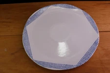 WATERFALL Over and Back Blue Geometric Lines Dinner Plate (s) 