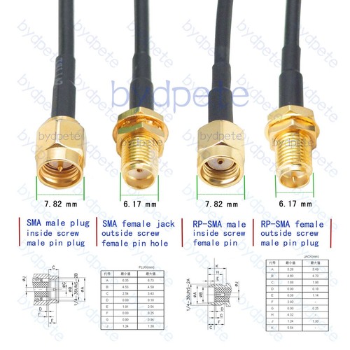 SMA male plug Nickel plated connector crimp for RG174 RG179 RG316 Pigtail 50 ohm - Picture 4 of 4