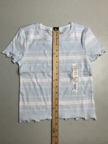Lot Of 6 SO Girls Lettuce Edge Shirt Medium M 8 New with Tags Blue Stripe - Picture 6 of 8
