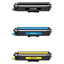 Toner 3-Pack TN-227BK/C/Y High Yield Compatible for Brother TN227 TN-227 Toner