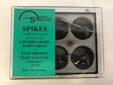 Audio Selection SPIKES Set of 6 Black/Silver for Turntables Speakers 40 310