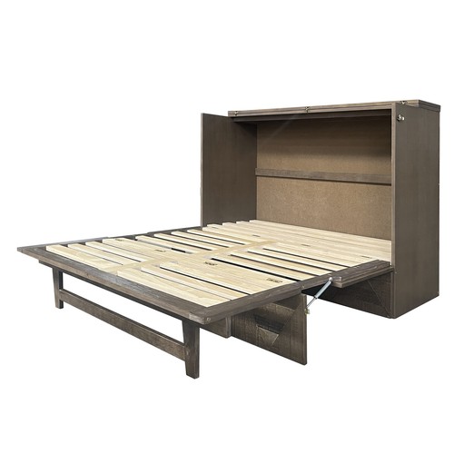 Farmhouse Style Full Size Cabinet Murphy Bed with Charging Station and Large Sto - Picture 9 of 11
