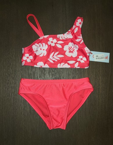 NEW GIRLS CAT & JACK 2 PIECE BIKINI SWIMSUIT SIZE S 6-7