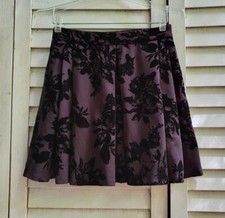 VTG 90s Necessary Objects Ady Gluck-Frankel Black Mini Skirt Flocked Velvet Sz S