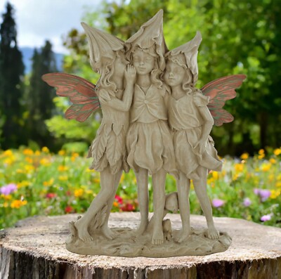 Forest Sprite Trio Ornament Kupfer Flügel Figur Fee Pixie Neu & Originalverpackt 18 cm
